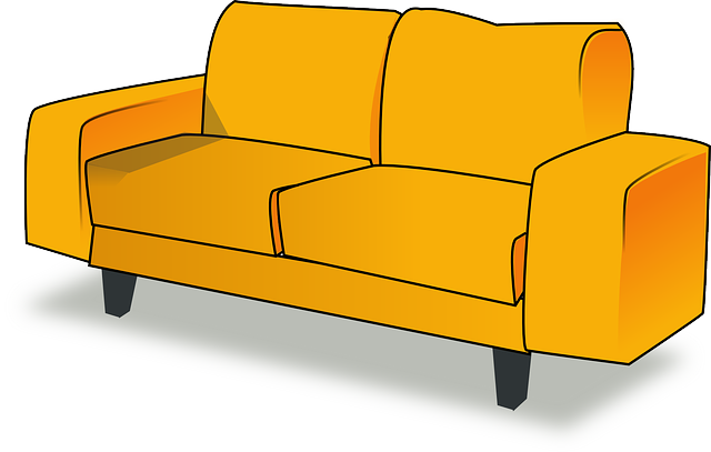 oranžový gauč